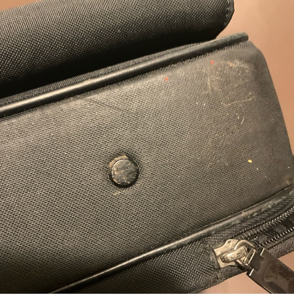 TUMI 2967D Black Leather Nylon Briefcase Laptop Shoulder Messenger Bag - Picture 8 of 16